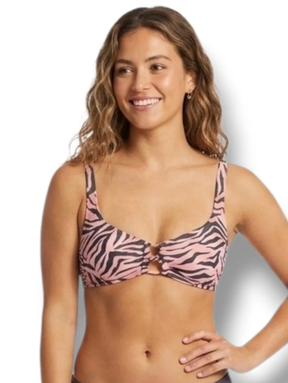 Xhilaration Juniors Pink Zebra Animal Print Bikini Swim Top – Size Small